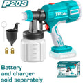 PISTOLA PINTAR INALAMBRICA 800ML 20V BATERIA Y CARGADOR NO INCLUIDO TOTAL