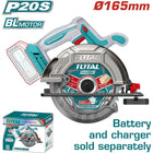 SIERRA CIRCULAR INALAMBRICA 20V 6-1/2" BATERIA Y CARGADOR NO INCLUIDO INDUSTRIAL SUPER TOTAL
