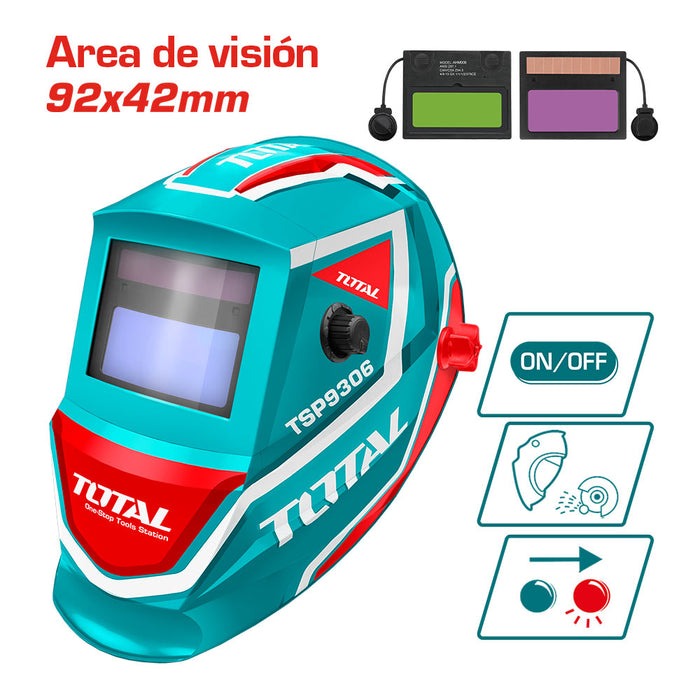 CARETA DE SOLDAR AUTO SENSIBLE NEGRA / 2 SENSORES GRADO 13 (TOTAL)