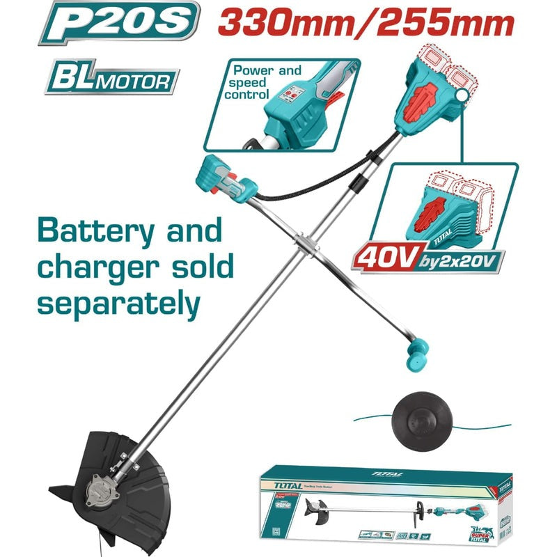 GUADANADORA INALAMBRICA 40V BATERIA Y CARGADOR NO INCLUIDO TOTAL