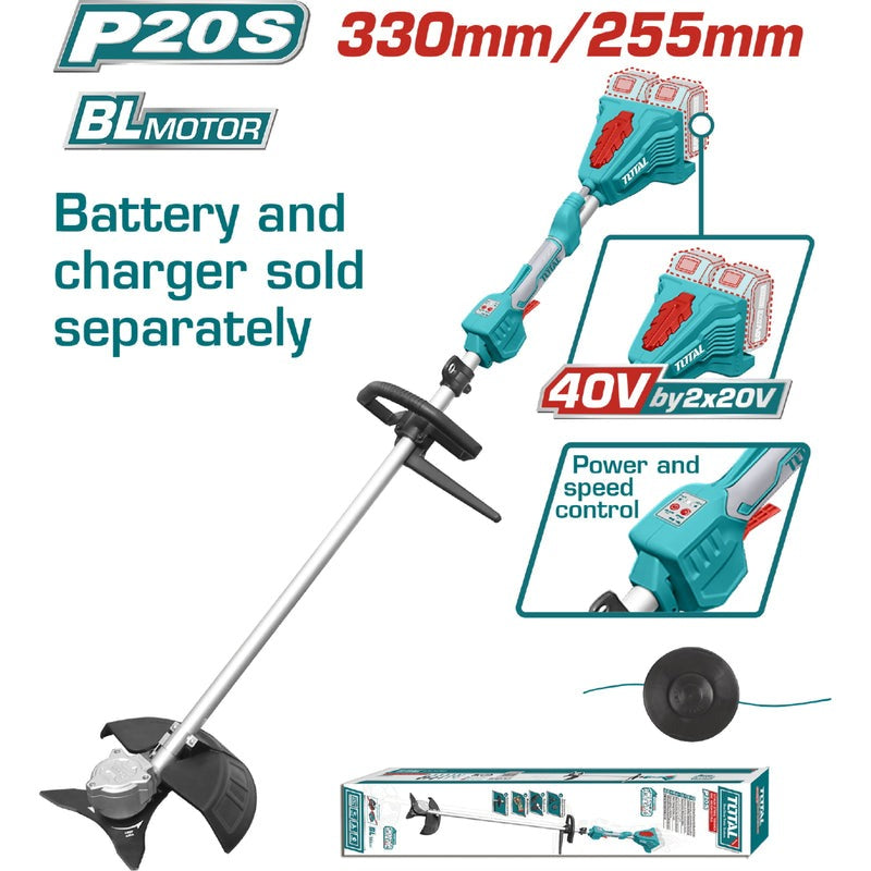 GUADAÑADORA INALAMBRICA 40V INDUSTRIAL BATERIA Y CARGADOR NO INCLUIDO TOTAL