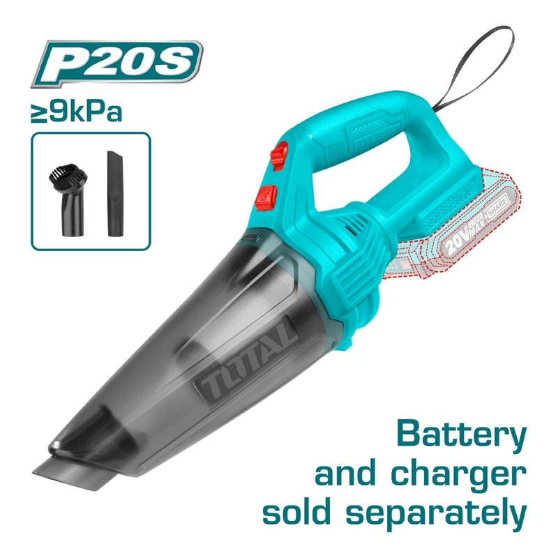 ASPIRADORA DE MANO INALAMBRICA 20V, BATERIA Y CARGADOR NO INCLUIDOS SUPER TOTAL