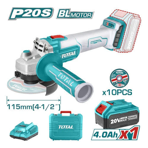 PULIDORA MINI 20V (4.1/2") +1 BATERIA +CARGADOR -SIN ESCOBILLAS- (TOTAL)