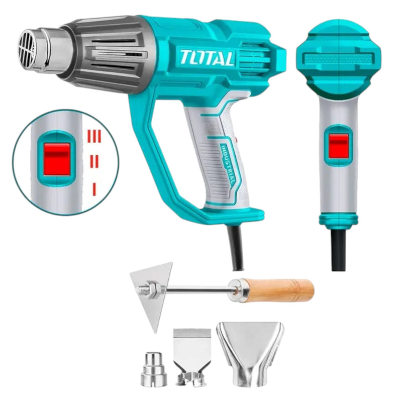 PISTOLA DE CALOR 1600W - 3 TEMPERATURAS C/BOQUILLAS (TOTAL)