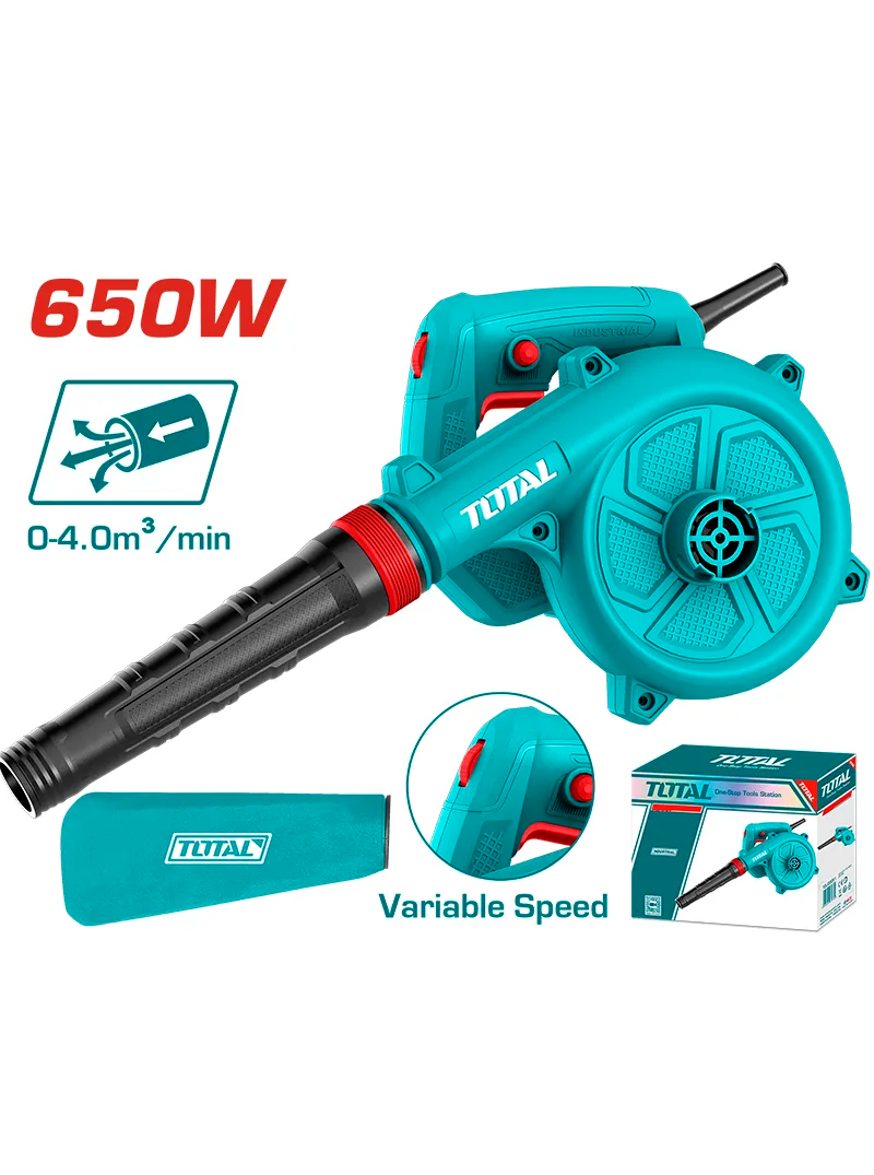 SOPLADORA 650W 120V MÁXIMA CAPACIDAD DE SOPLADO: 0-4.0M3/MIN INDUSTRIAL TOTAL (UTB6566)
