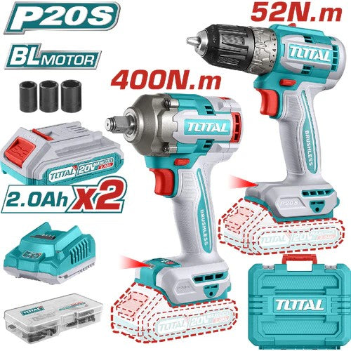 TALADRO 20V 3/8" + LLAVE DE IMPACTO 20V 1/2" 400 Nm