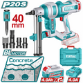 CLAVADORA INALAMBRICA CONCRETO 40MM 20V INCLUYE 2 BATERIAS 4.0AH , CARGADOR Y ACCESORIOS INDUSTRIAL SUPER TOTAL (UTCNLI9008)