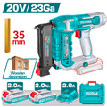 CLAVADORA INALAMBRICA 35MM 20V INCLUYE 2 BATERIAS 2.0AH Y CARGADOR INDUSTRIAL TOTAL (UTCPNLI360315)