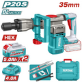 DEMOLEDOR SDS HEX INALAMBRICO 20V 16J INCLYE  2 BATERIAS 5.0AH, 1 CARGADOR  Y ACCESORIOS INDUSTRIAL SUPER TOTAL (UTDBLI203582)