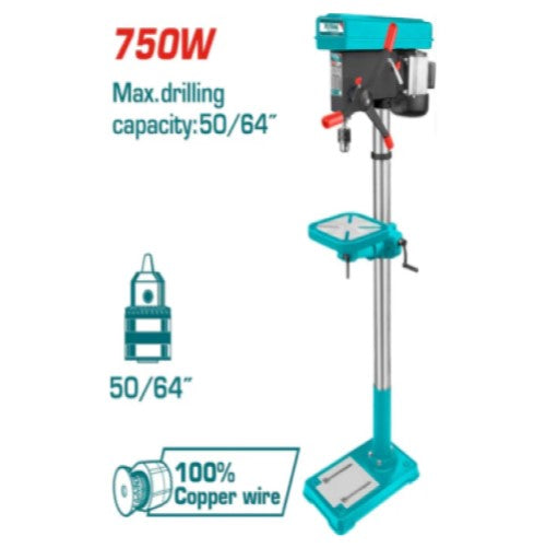 TALADRO DE BANCO 50/64" 750W INDUSTRIAL 16 VELOCIDADES