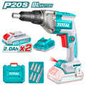 ATORNILLADOR DRYWALL 1/4" 20V INCLUYE 2 BATERIAS 2.0AH ,CARGADOR Y ACCESORIOS INDUSTRIAL TOTAL (UTDSLI204282)