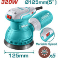 LIJADORA ORBITAL 5" 320W INCLUYE 5 LIJAS INDUSTRIAL SUPER TOTAL (UTF2131256)