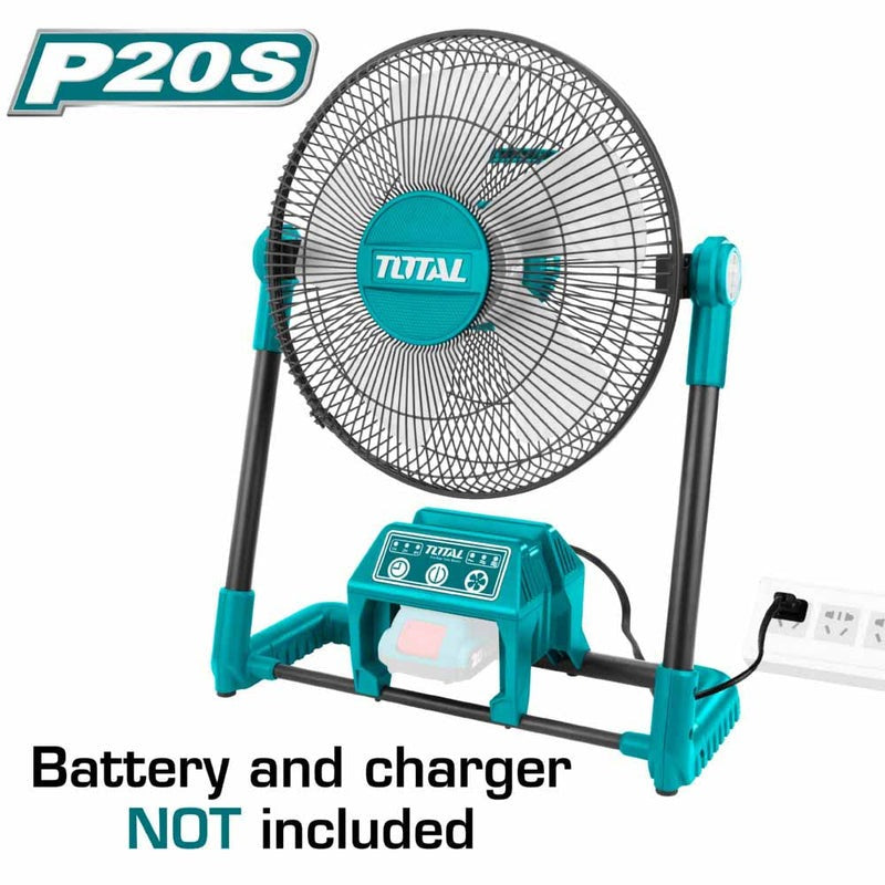VENTILADOR INALAMBRICO-ELECTRICO 3 VELOCIDADES INDUSTRIAL BATERIA Y CARGADOR NO INCLUIDO TOTAL