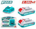 KIT DE 2 BATERIAS 2.0AH + CARGADOR DE 20V INDUSTRIAL TOTAL (UTFBCPK2212)