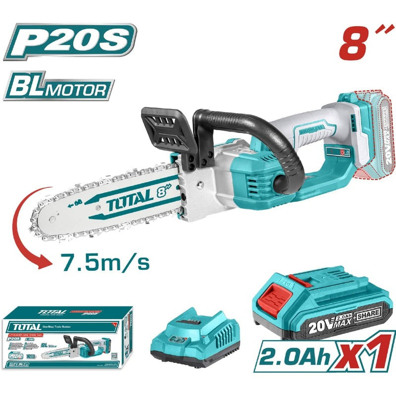 MOTOSIERRA INALAMBRICA 8" 20V +BATERIA +CARGADOR SUPER SELECT (TOTAL)