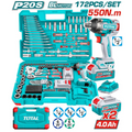 PISTOLA IMPACTO INALAMBRICA 1/2 20V 550 NM INCLUYE 2 BATERIAS 1 CARGADOR + 172 ACCESORIOS INSDUSTRIAL SUPER TOTAL (UTHKTHP41728)