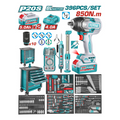 PISTOLA IMPACTO INALAMBRICA  1/2" 850 NM + 2 BATERIAS 5.0AH + CARGADOR + CAJA DE HERRAMIENTAS CON  396 ACCESORIOS  INDUSTRIAL SUPER TOTAL  (UTHPTCS83962)