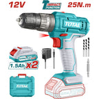 TALADRO DE IMPACTO INALAMBRICO 3/8" 12V INCLUYE 2 BATERIAS, 1 CARGADOR SUPER TOTAL