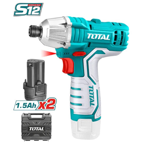 ATORNILLADOR DE IMPACTO 12V (1/4") + 2 BATERIAS 1,5AH + CARGADOR (TOTAL)