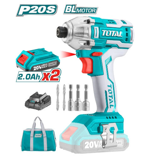 ATORNILLADOR DE IMPACTO 20V (1/4") (SIN ESCOBILLAS) / INDUSTRIAL (TOTAL)