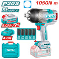 PISTOLA IMPACTO INALAMBRICA 3/4 20V 1050 NM INCLUYE 2 BATERIAS 5.0AH + CARGADOR Y 5 COPAS 24,27,30,32,33 MM, INDUSTRIAL SUPER TOTAL (UTIWLI20105)