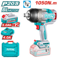 PISTOLA IMPACTO INALAMBRICA 3/4" 20V 1050NM INCLUYE 2 BATERIAS 5.0AH  Y 1  CARGADOR  INDUSTRIAL SUPER TOTAL (UTIWLI201056)