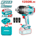 PISTOLA IMPACTO INALAMBRICA 3/4 20V 1350NM INCLUYE 2 (5.0 AH) BATERIAS 1 CARGADOR Y 3 COPAS 27,30,32 MM INDUSTRIAL SUPER TOTAL
