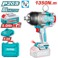 PISTOLA IMPACTO INALAMBRICA 3/4" 20V 1350NM INCLUYE 2 BATERIAS 5.0AH 1 CARGADOR  INDUSTRIAL SUPER TOTAL (UTIWLI201356)