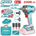 ATORNILLADOR Y PISTOLA DE IMPACTO 20V 2 BATERIAS CARGADOR COPAS 17 19 21 Y PUNTA DESTORNILLADOR INDUSTRIAL (TOTAL)