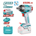 PISTOLA IMPACTO INALAMBRICA 1/2" 20V 650NM INCLUYE 2 BATERIAS 4.0AH 1 CARGADOR  INDUSTRIAL SUPER TOTAL (UTIWLI2065)