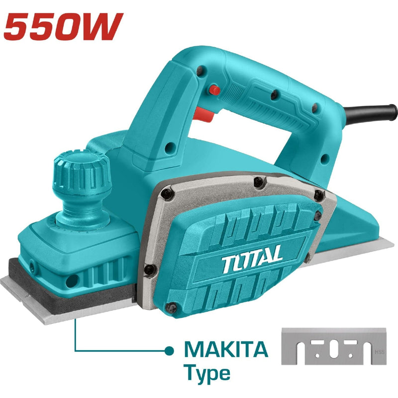 CEPILLO ELECTRICO 550W 120V INCLUYE GUIA INDUSTRIAL TOTAL