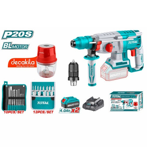 ROTOMARTILLO 20V GRANDE + 2 BATERIAS Y CARGADOR + SET DE BROCAS  (TOTAL)