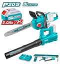 JUEGO MOTOSIERRA + SOPLADORA INALAMBRICA 20V + 2 BAT. 5.0AH Y CARGADOR DOBLE