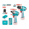COMBO 16V TALADRO 1/2" 60NM + ATORNILLADOR IMPACTO 170NM + 2 BAT. 2.0AH, CARGADOR Y COPA TORNILLO