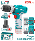 TALADRO INALAMBRICO 3/8 12V 20 N.M INCLUYE 2 BATERIA DE 1.5 AH + PUNTA TALADRO Y BROCA INDUSTRIAL SUPER TOTAL