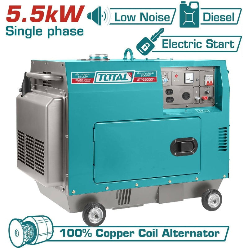 GENERADOR ELECTRICO 5500W DIESEL/SILENCIOSA (TOTAL)