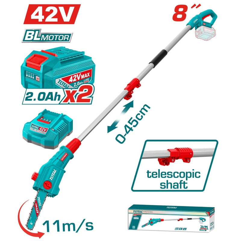 SIERRA INALAMBRICA 8" EXPANDIBLE 0-45CM 42V INCLUYE 2 BATERIAS 2.0AH Y CARGADOR INDUSTRIAL (UTPSLI42281)