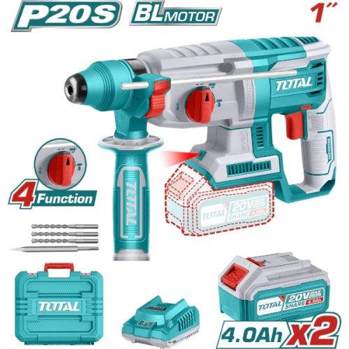 TALADRO ROTOMARTILLO 20V SDS PLUS 2,5 JULES INCLUYE BATERIA Y CARGADOR