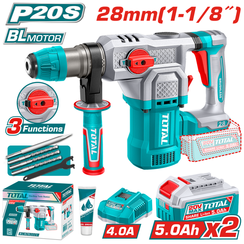 TALADRO ROTOMARTILLO SDS PLUS  4.5 JULES INCLUYE ACCESORIOS (UTRHLI202862)