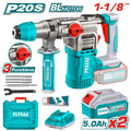 TALADRO ROTOMARTILLO SDS PLUS 4.5J 2 BATERIAS 5.0AH CARGADOR Y ACCESORIOS INDUSTRIAL (TOTAL)