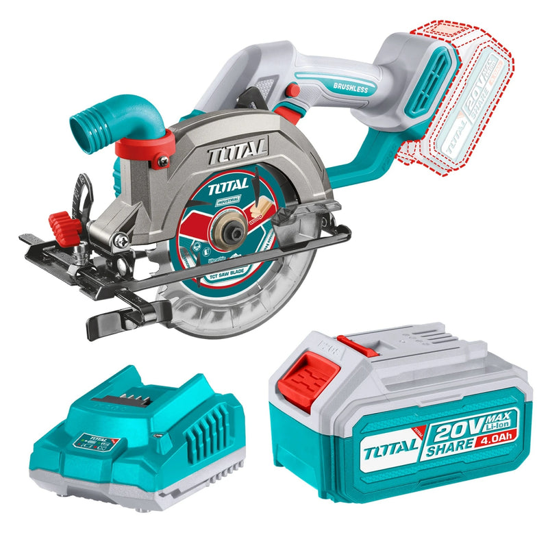 SIERRA CIRCULAR INALAMBRICA 5-1/2" + BAT. 4.0AH Y CARGADOR INDUSTRIAL SUPER TOTAL (UTSLI14021)