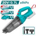 ASPIRADORA DE MANO INALAMBRICA 20V 0.7L INCLUYE 2 BATERIAS 2.0AH Y CARGADOR  TOTAL (UTVLI201582)