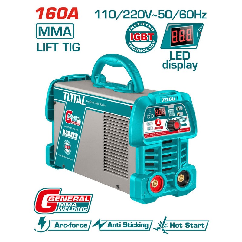SOLDADOR INVERSOR DIGITAL 160A (MMA-LIFT TIG) 110-120V INDUSTRIAL SUPER TOTAL (UTW216059)