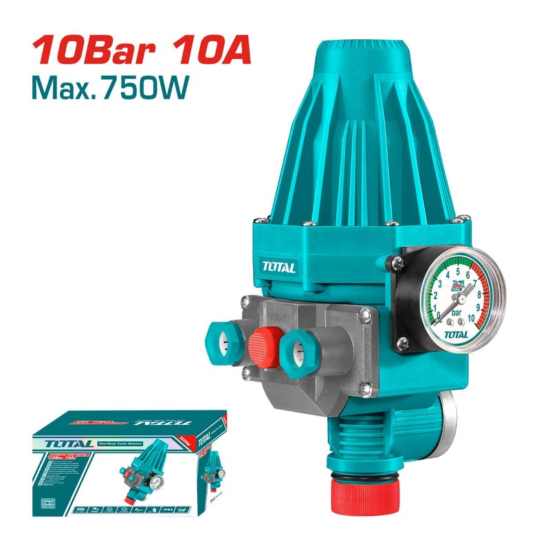 CONTROL AUTOMATICO PARA BOMBA PERIFERICA 750W CON MANOMETRO (TOTAL)