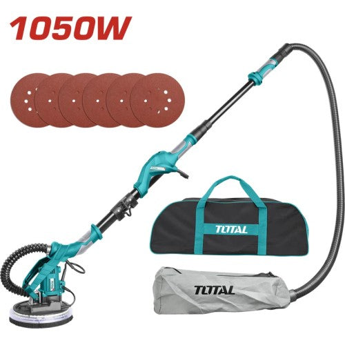 LIJADORA DE PARED Y PISO 1050W INDUSTRIAL TOTAL INCLUYE ACCESORIOS