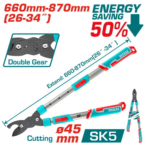 TIJERA PODAR  EXTENDIBLE 26-34 DIAMETRO CORTE MAX. 45MM" INDUSTRIAL TOTAL (THTS1528608)