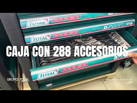 PISTOLA IMPACTO INALAMBRICA  3/4" 1350NM + 2 BATERIAS 5.0AH + CARGADOR + CAJA DE HERRAMIENTAS CON 288 ACCESORIOS INDUSTRIAL SUPER TOTAL (UTHPTCS82882)